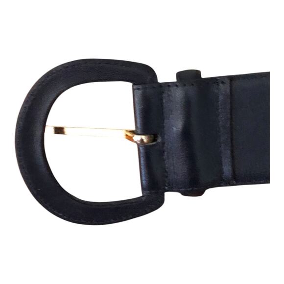 Charter Club Belt Genuine Black Leather Gold Tone Prong Women's Size Large - Picture 13 of 13